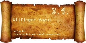 Wilfinger Vazul névjegykártya